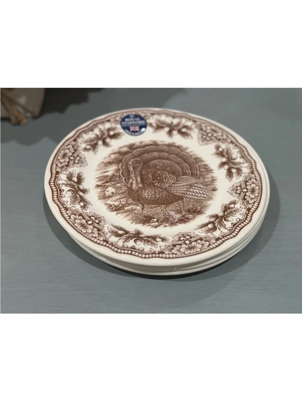 Royal Stafford Brown Turkey Side Plates Set Of 4 Thanksgiving Brand New